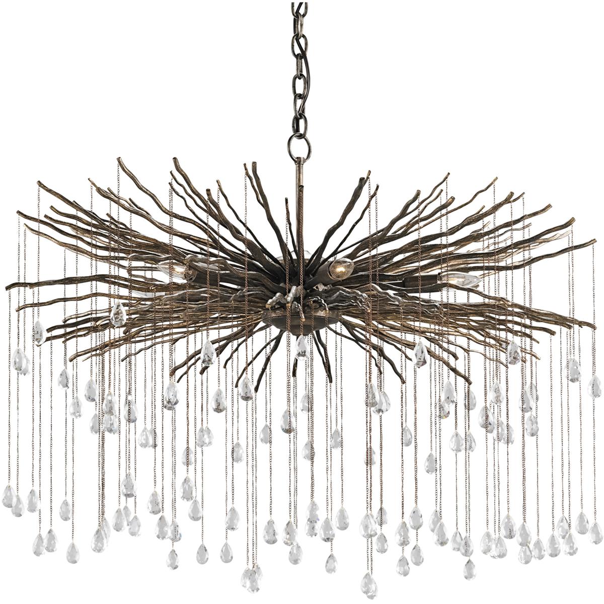 Currey & Company 9451 Fen 6 Light 38 inch Cupertino Chandelier Ceiling Light, Large